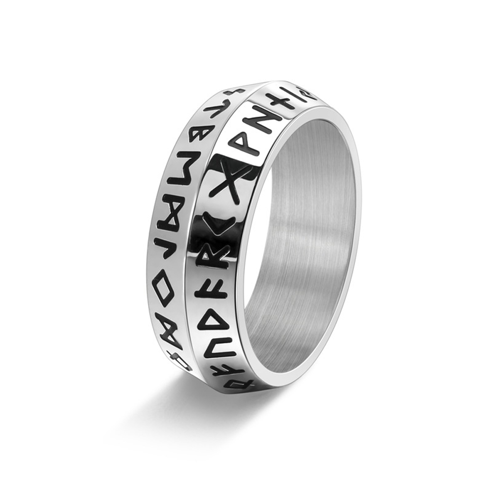 Men'S Accessories Hand Bands - Double Bevel Edge Viking Ring Titanium