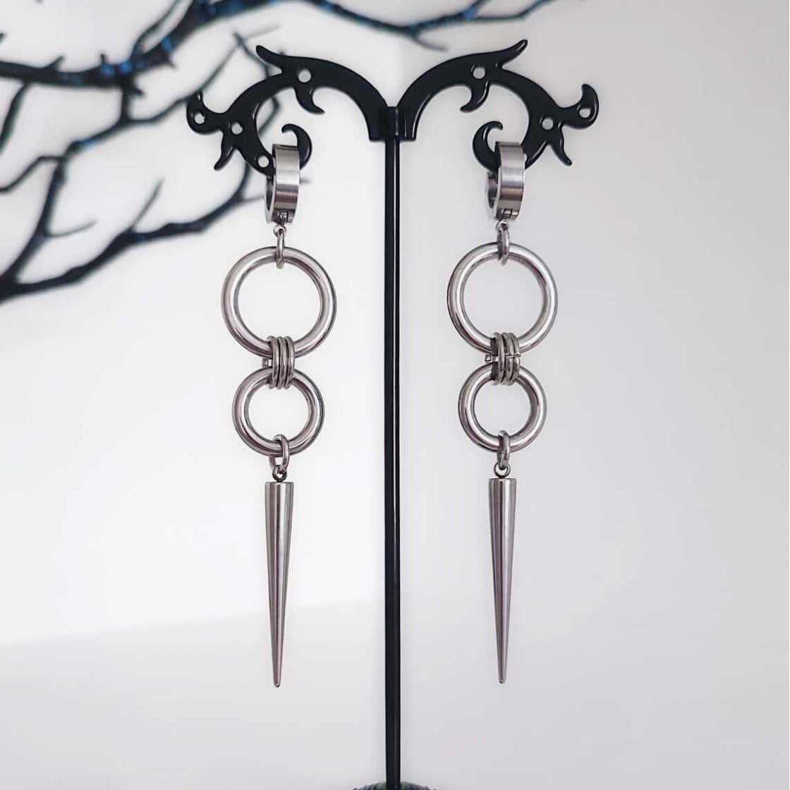 Men Accessories Tips - Punk rivet earring,Goth jewelry,Hippie accessory,pointed tips,design