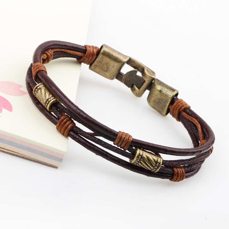 22Cm 3 Lớp Vòng Tay Da Nam Nữ  - đánh giá và giá Men'S Accessories Hand Bands